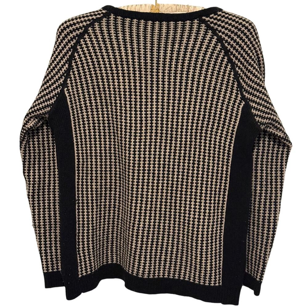Whistles Womens Lambs Wool Two Tone Knit Sweater Sz 8 Old Money Preppy Academia - Picture 3 of 7